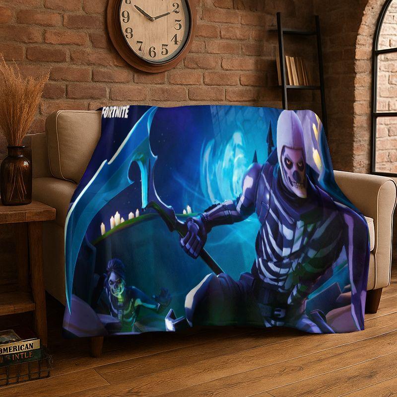 Classic F-Fortnite Game Cartoon Flannel Throw Blanket,Warm Cozy Blanket for Bed,Couch,Sofa,Bedroom,Living Room,Travel,Camping