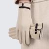 Women's Suede Velvet Bowknot Touchscreen Gloves - Warm & Cozy for Autumn/Winter