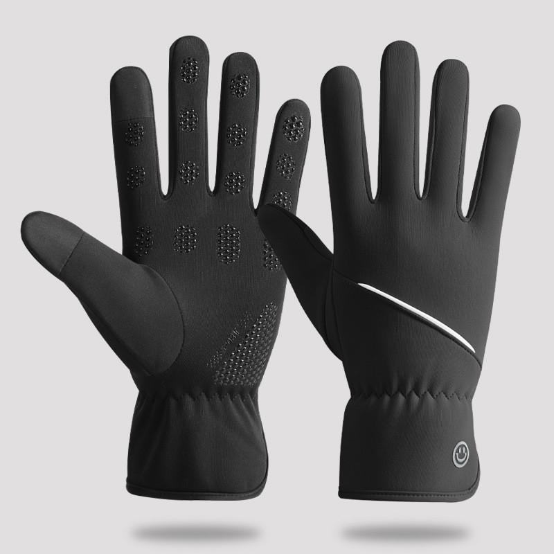 Mens Winter Touchscreen Gloves With Antislip And Windproof For Commuting чёрный