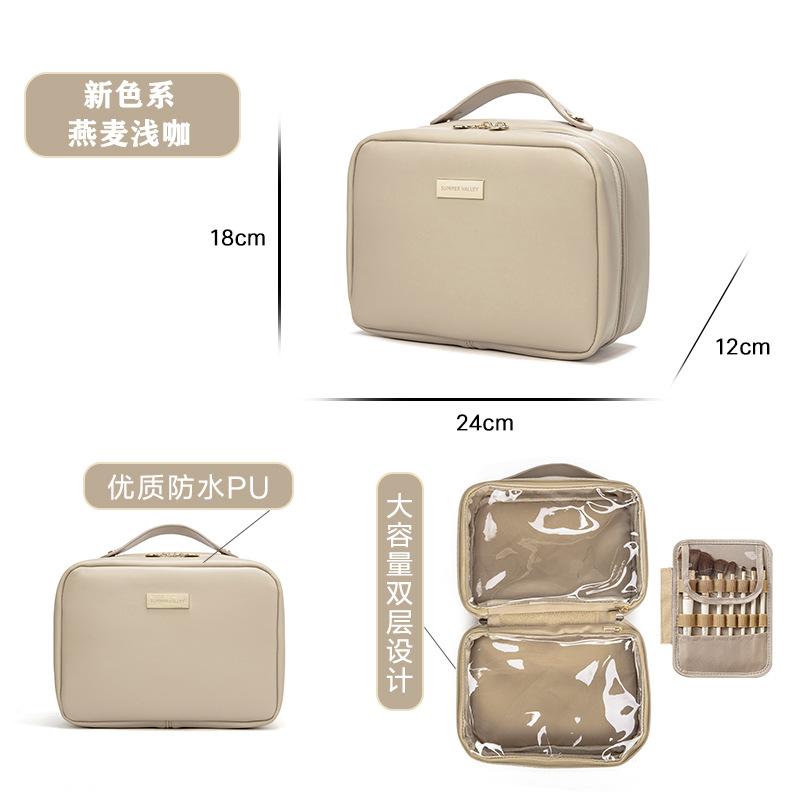 2026New small square cosmetic bag, large-capacity makeup organizer for women, stylish travel toiletry bag
