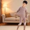Boys' heating long johns Children's medium and older children's fleece thickened German fleece suit Boys' baby thermal underwear