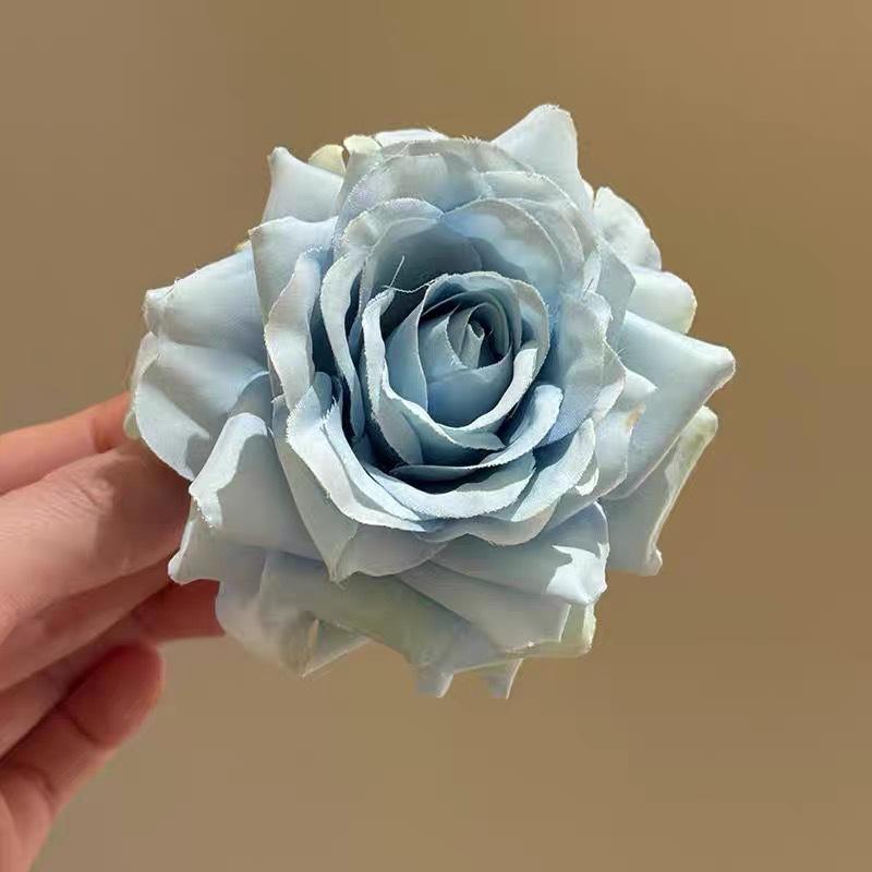 

Blue Rose Flower Hair Clip Atmospheric Headpiece Duckbill Clip Hair Accessory 1PCS
