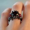 Light Luxury Retro Rose Flower Ring Elegant Women Trendy Personality Wedding Promise Ring Exquisite Jewelry Gift