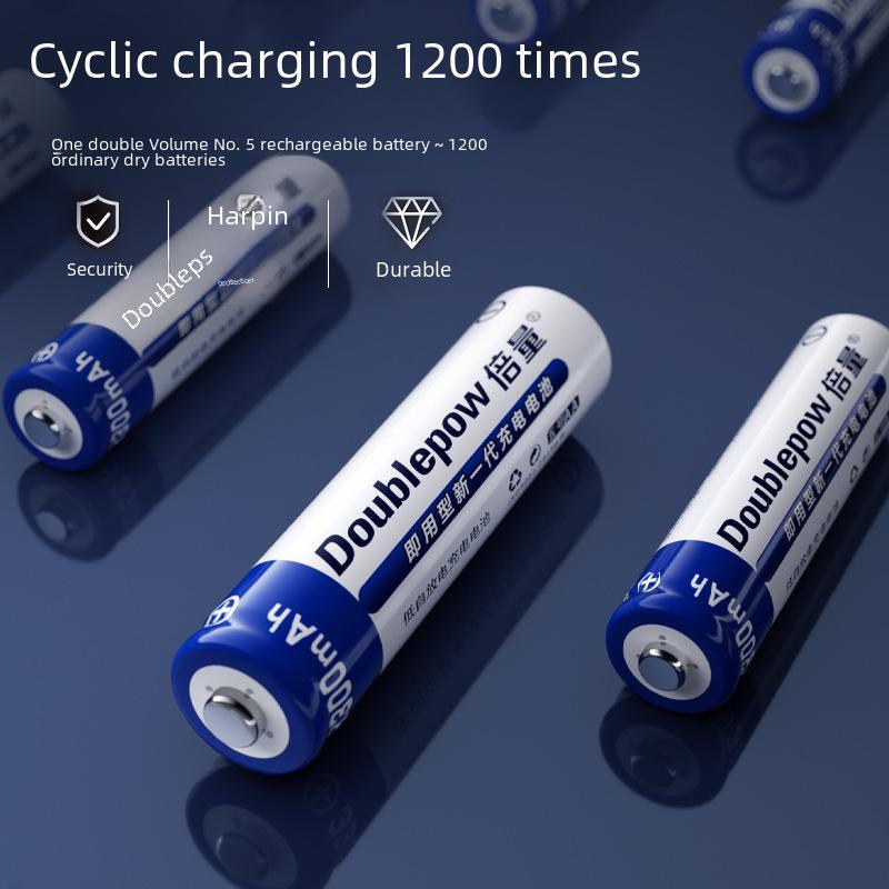 2x 5th Gen 1.2V Rechargeable Battery Set with Intelligent Light, 3300mAh, for Microphones