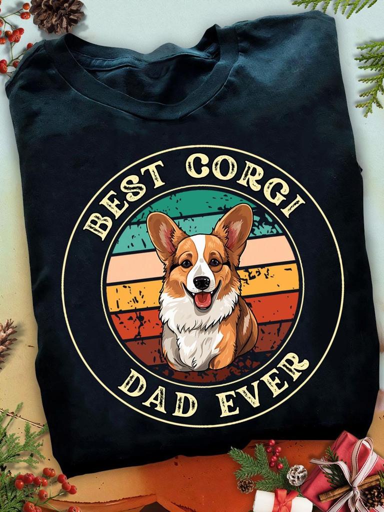 Best Corgi Dad For Men Gift Idea Funny Daddy Dog Corgi T Shirt - Funny Corgi Lover Shirt, Corgi Lover, Corgi Dog, Cute Corgi, Corgi Gift Tee
