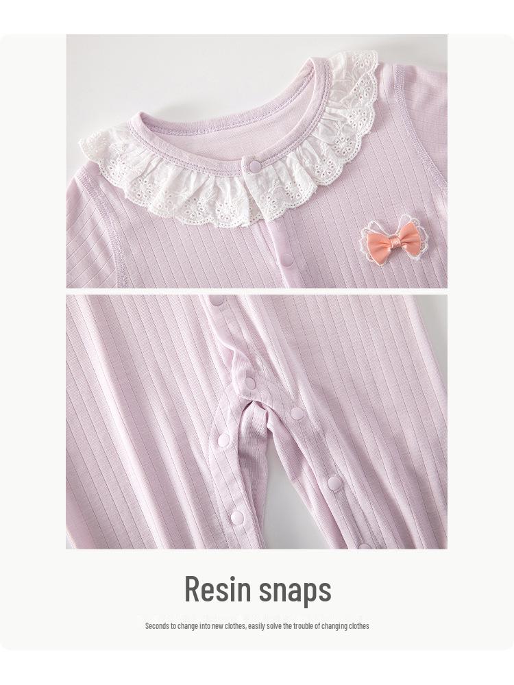 Atmungsaktiver Baby-Mädchen-Langarm-Sommer-Strampler