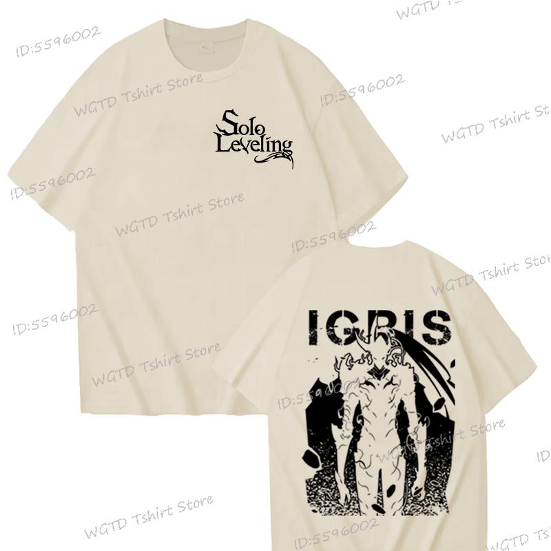 100% Cotton T-shirt for Men Solo Leveling Sung Jin-woo Cool Short Sleeve Tee Anime Fans Gifts High Quality Male Top T-shirts
