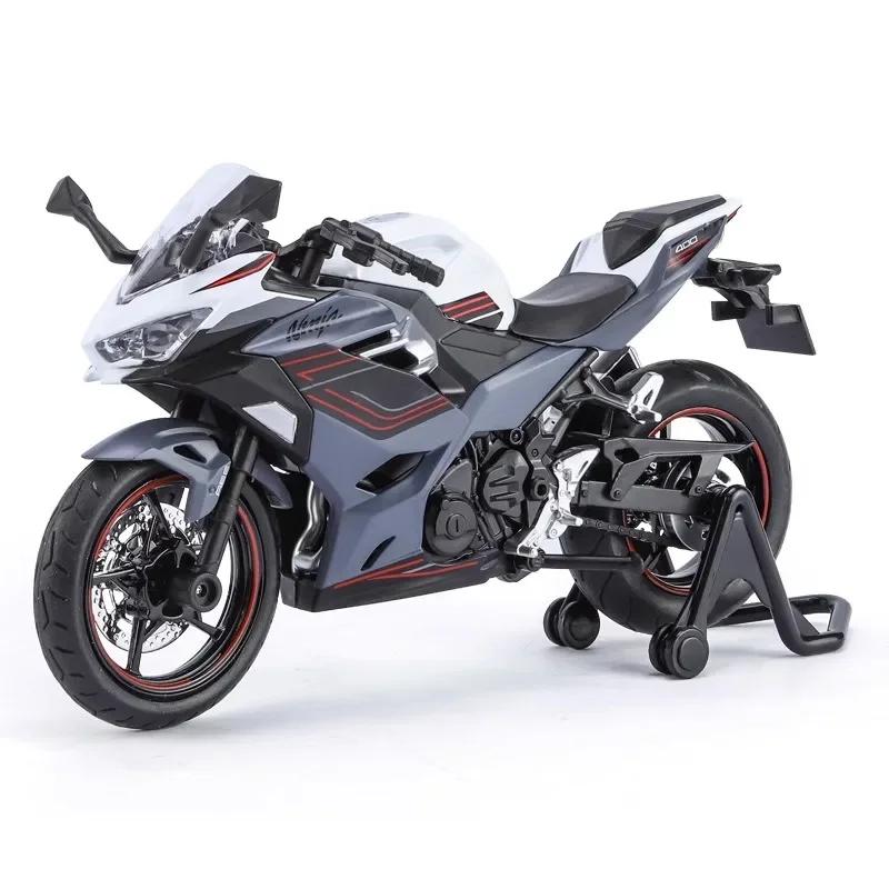 1/12 Kawasaki Ninja 400 Alloy Diecast Motorcycle Model Vehicle Collection Sound & Light Off Road Autocycle Toy Car Model