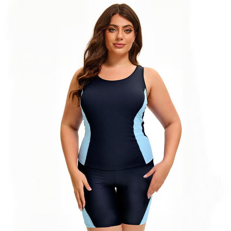 Sports Tankini Large Size Swimsuit Women s European and American Sunscreen Flat Angle Split Swimsuit Conservative XL
