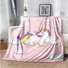 Cute Pink Unicorn Throws Blanket Sofa Blanket  Bedroom Living Room Decoration Blanket for Bed Picnic Blanket Throw Blanket