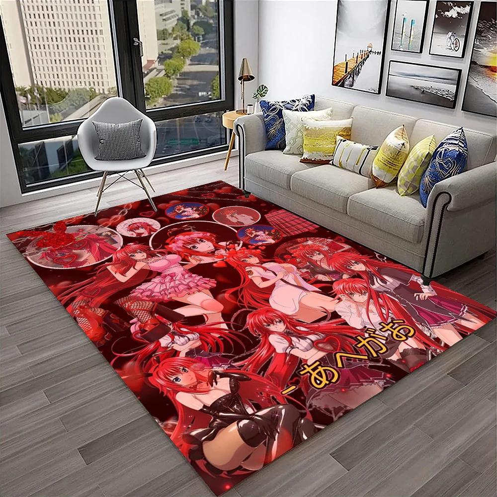 High School DxD Sexy Girl Cartoon 3D Carpet Rug for Home Living Room Bedroom Sofa Doormat Decor,kids Area Rug Non-slip Floor Mat