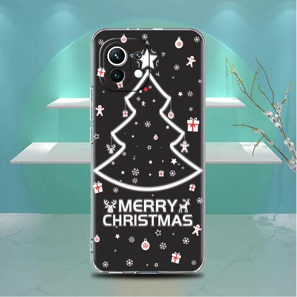 Merry Christmas In Winter Clear Case For Xiaomi Mi Poco X3 NFC M3 Pro F3 F1 11 Lite 12 Note 10 11T 9T Transparent Phone Cover