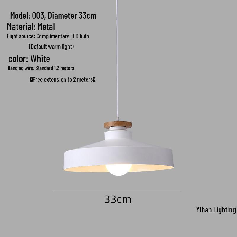 Modern Nordic Single-Head Pendant Light for Hotels, Bars, and Restaurants - Industrial Retro Style Lampshade.