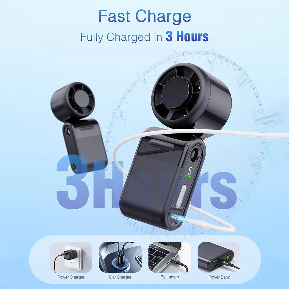 Battery Operated Quiet Portable Fan Compact Foldable Design For Easy Portability. Outdoor Camping And Hiking Gear
