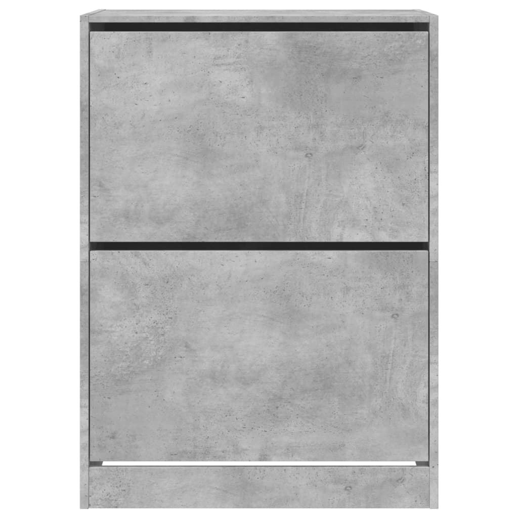 Shoe Cabinet with 2 Doors Concrete Grey 80 X 42 X 108 Cm