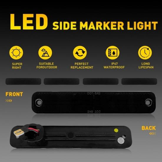 4PCS Amber Red Front Rear Side Marker Lights For 1973-1979 Ford F Series Truck A