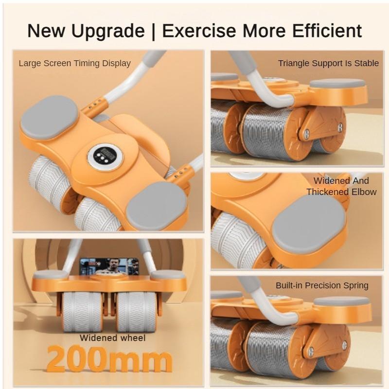 New Large Screen Intelligent Timing Fitness Equipment Silent Rebound Anti Slip and Healthy Belly Wheel Elbow Support Timing Rebound Abdominal Wheel