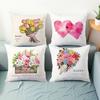 Warm Mother's Day Exclusive Pattern Home Decor Pillowcase Living Room Sofa Polyester Cushion Cover with Zipper