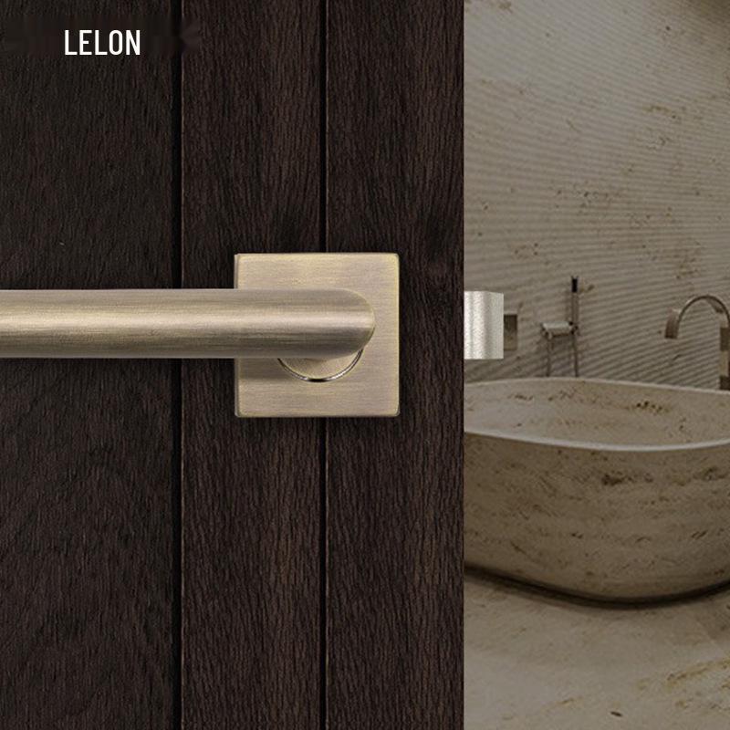 Cross 304 Stainless Steel American-Style Keyless Square Bathroom Door Lever Passage Lock