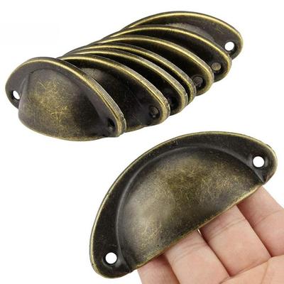 Puntos 12 Adet/takım Vintage Kabuk Şekilli Metal Dolap Çekme Kolları Donanım Aksesuarları