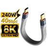 USB C To USB C 240W Short Cable PD Fast Charging Type-C Cord 40Gbps USB 4.0 Data Transfer Flat Slim Data Charge Extension Cable