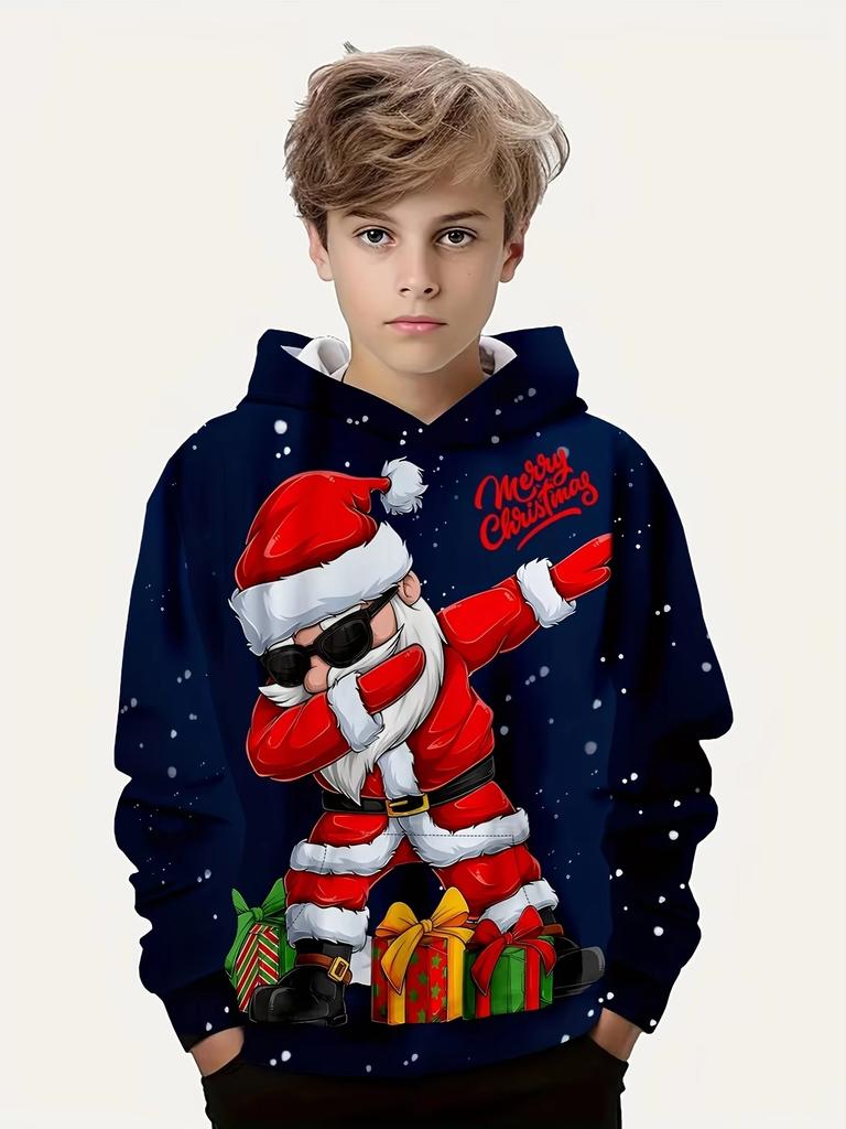 Neue Weihnachts-Weihnachtsmann-Hoodies 3D-Druck Elch-Sweatshirts Jungen Mädchen Kapuzen-Sweatshirt Kinder-Pullover Kinder-Trainingsanzug Kleidung