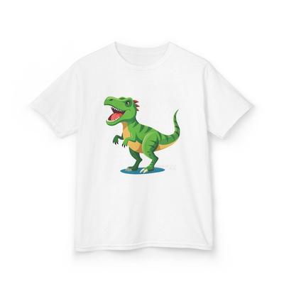 Cartoon Green T-Rex Dinosaur Kids Tee | Cute Dino Graphic Shirt