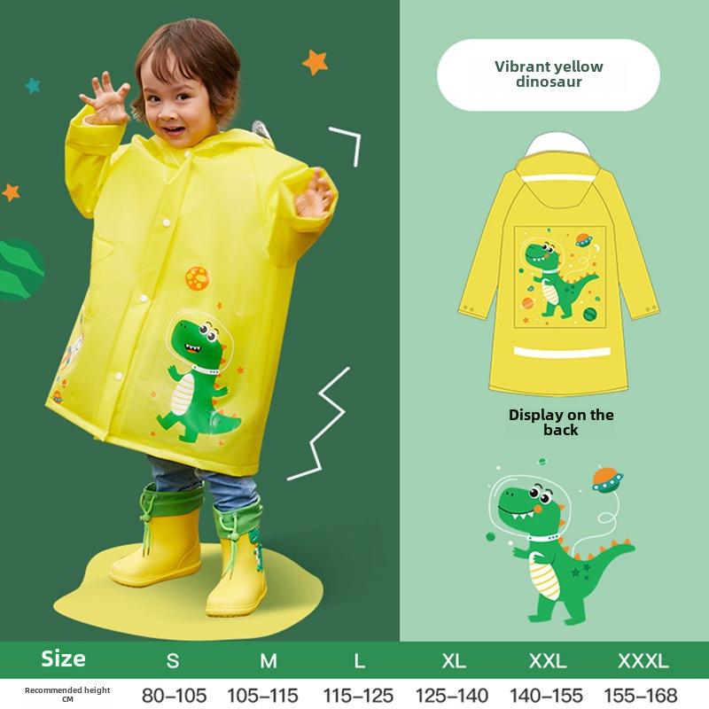 Koreanischer Kinder-Ganzkörper-Regenmantel: Einteiliger Poncho für Grundschüler mit Platz für Rucksäcke