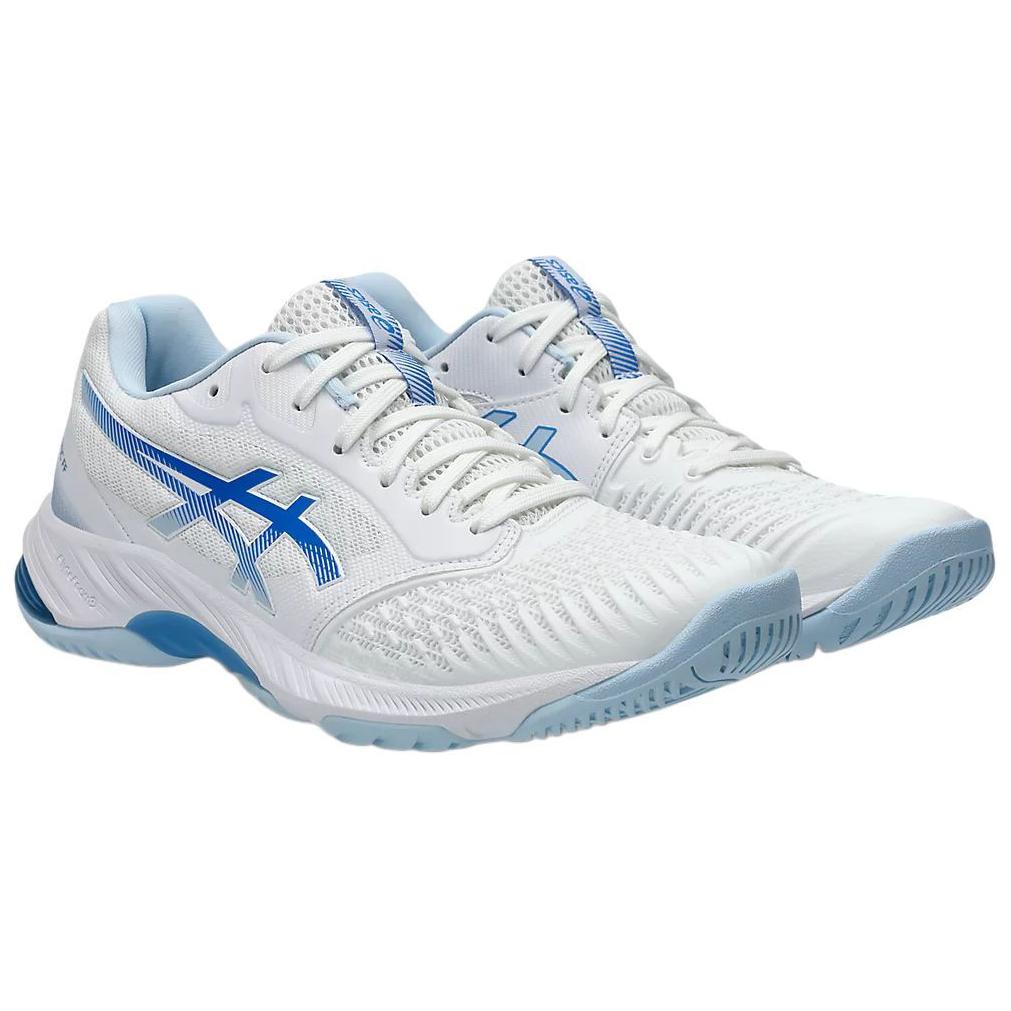 Nuove Asics Netburner Ballistic Ff 3 Bianco Blue Coast da Donna 1052A069-111