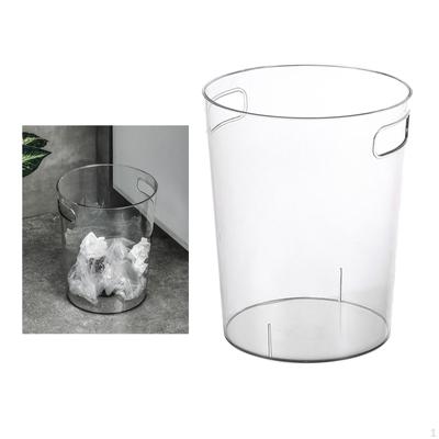 Round Transparent Trash Can Garbage Bin Kitchen and Home Bedroom Office Kids Children Room Household