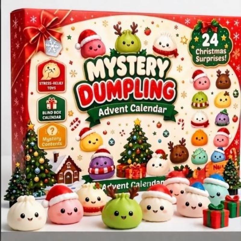 2026 Christmas Advent Calendar DIY Soft Squeeze Bun Stress Relief Mud Kit for Teens Holiday Present