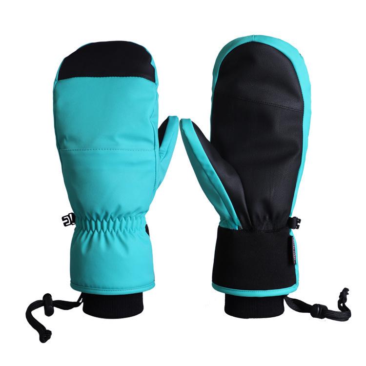 Mănuși de schi de iarnă impermeabile, rezistente la uzură – Calde, rezistente la frig cu design cu cinci degete și căptușeală