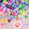 Strass colorati in resina da 3 mm: 40 Colori AB e Gelatina per Abbigliamento Fai-da-Te, Nail Art e Telefoni