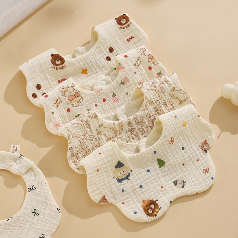 Random 1pcs Baby Bibs Simple Cotton Newborn Bibs Children's Accessories Drool Bib