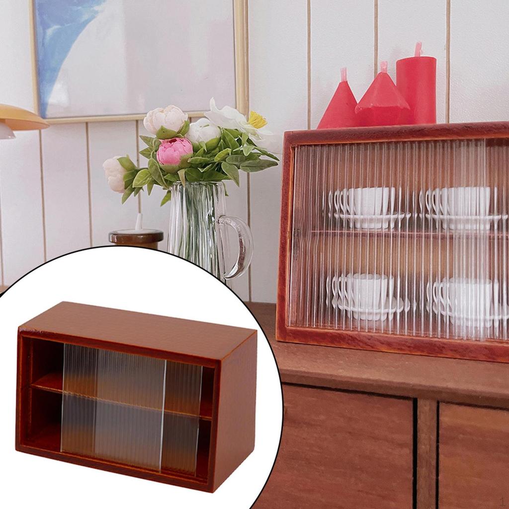 1/12 Dollhouse Display Case Toys Dining Room Accessories