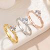 Fashion Luxury Rhinestones Rings for Women Men Korean Romantic Shiny Zircon Cross Lovers' Ring Commitment Wedding Jewelry Gift