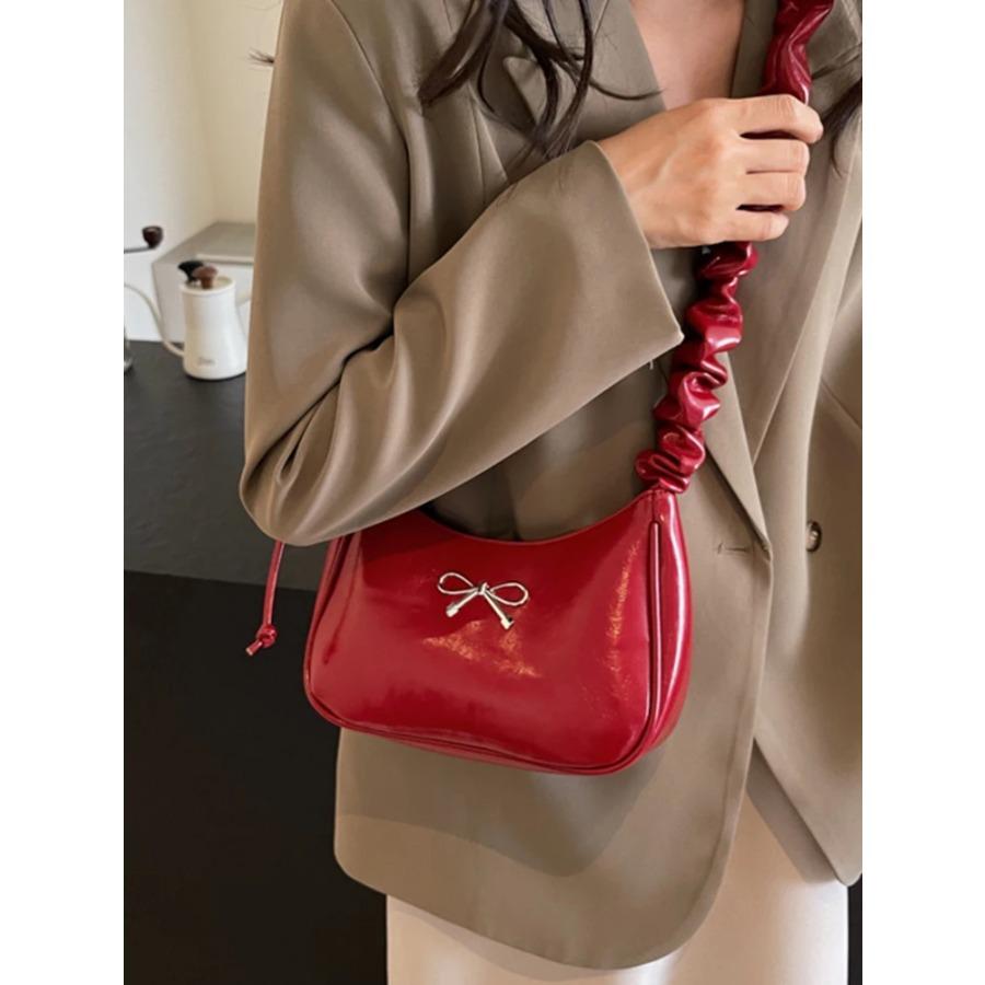 High-end Textured Red Shoulder Bags Fashion Versatile Soft Leather Zipper Crossbody Bag  New Small Handbags