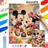Mickey Minnie Mouse Baking Chocolate Donuts Oil Painting by Numbers Art Kit. Handmade Diy Painting Home Decoration Gifts