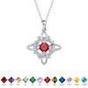 Collar de Piedra de Nacimiento Celta de Vid de Plata con Colgante de Circonita Multicolor - Cadena para Clavícula Retro Europea Americana para Mujer Regalo
