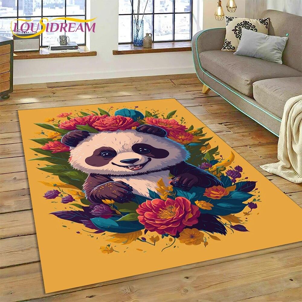 Dream Cute Panda Cartoon Animal Carpet Rug for Home Living Room Bedroom Sofa Doormat Decor,Kids Play Area Rug Non-slip Floor Mat