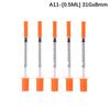 5Pcs 0.3/0.5/1ML Disposable Plastic Veterinary Syringe Orange Cap Sterile Insulin Syringe With Needles For Pet Farm Animal