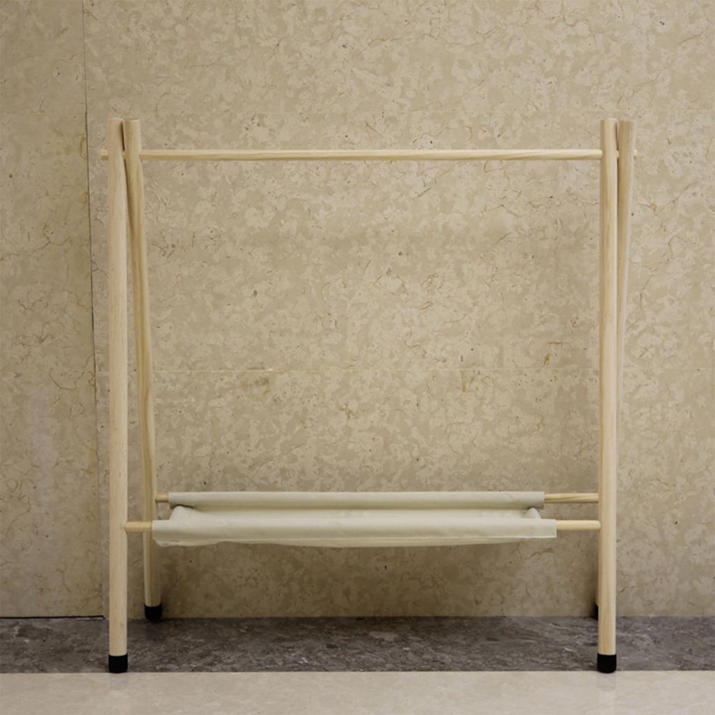 Camping Hanging Rack Stable Structure Foldable Design Portable Wood Metal Rubber Oxford Cloth Camping Shelf with Hooks