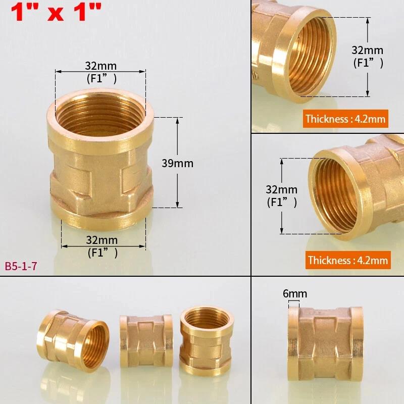 1~10pcs Brass Female Reducing Sleeve 1/8" 1/4" 3/8" 1/2" 3/4" 1" BSP Female Thread Hex Pipe Fitting For Water Fuel Gas 7