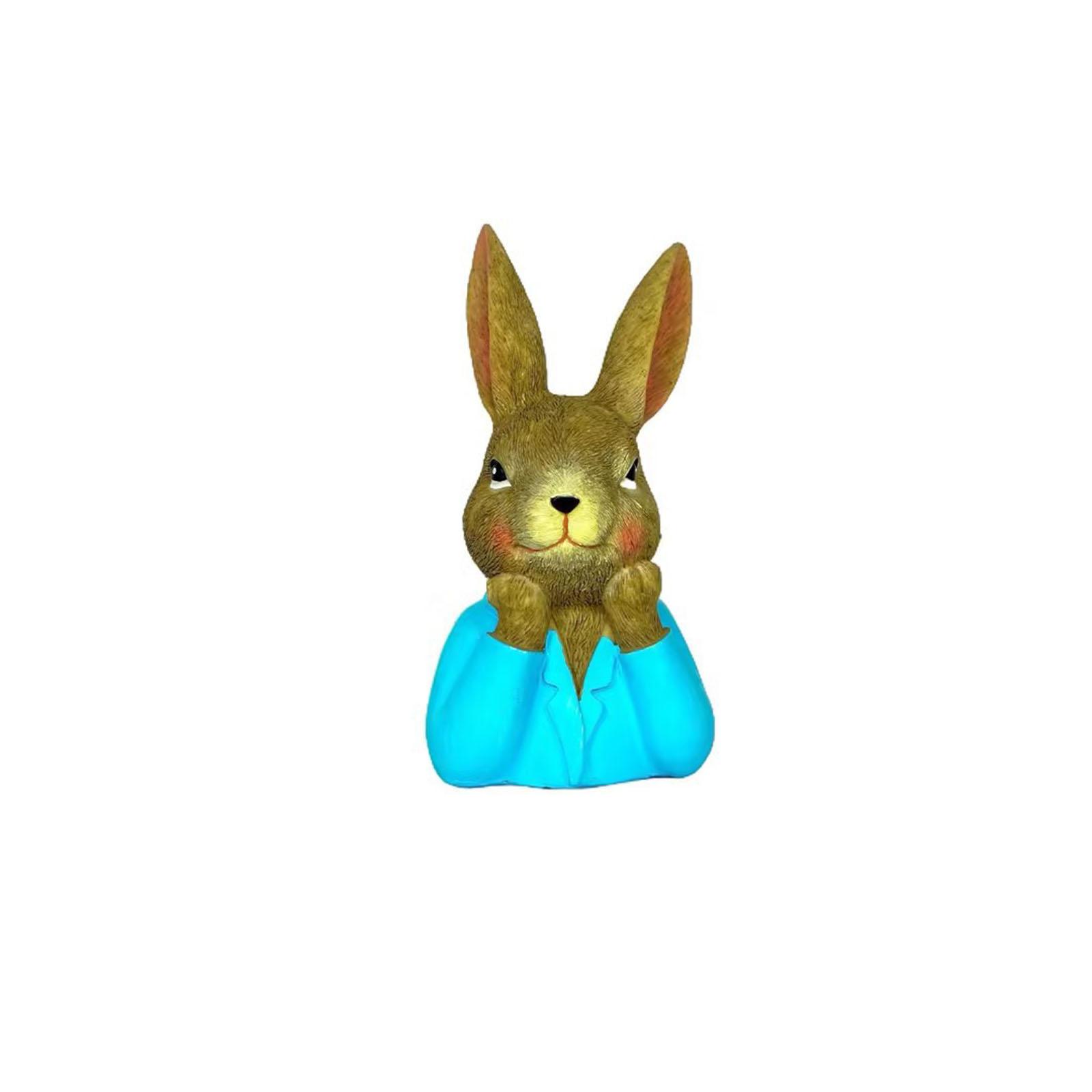 

The Easter Bunny Statue Is An Excellent Festive Decoration For Your Desk, Bookshelf Or Easter Table. One Size синий
