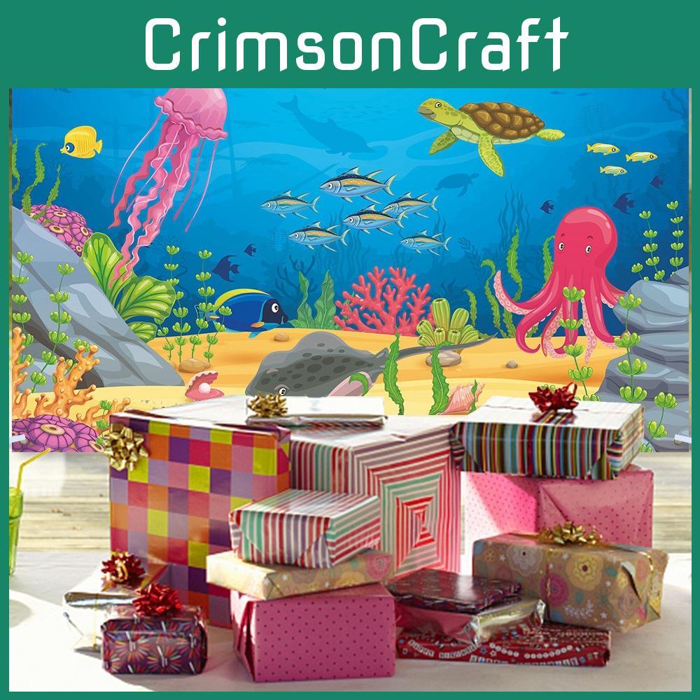 Marine Themed Life Background Banner For Birthday Party And Event Decoration