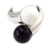 You & Me 'Binome' Black White Silver Ring