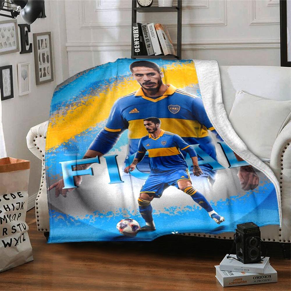 Boca Juniors Fußballspieler Vintage Graffiti Druck Flanelldecke Weich Warm Überwurf Sportfan Heimdekoration für Sofa Schlafzimmer Reise