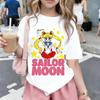 Sailor Moon Anime Childrens Short Sleeve T Shirt Women Man Casual Tops 2026 Summer Cartoon Graphic Tee Streetwear Fashion Y2k