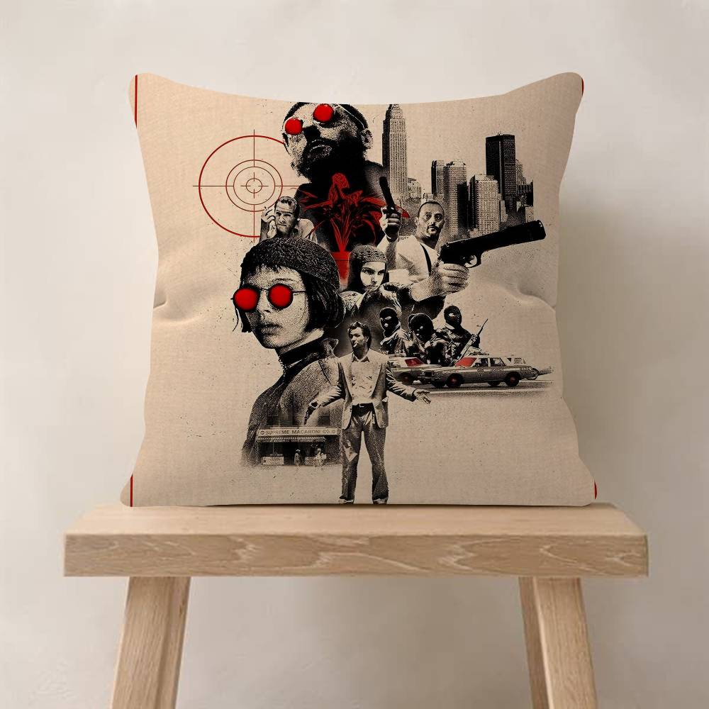 Classic Movie Leon The Professional Cushion Cover Pillowcase Upholstery Sofa Throw Pillow Home Decor Pillowcas
