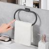 1Pc/2Pcs Bathroom Towel Ring Wall-mounted Adhesive Hand Towel Hanger Drill-Free Installation Towel Holder for Bathroom Storage